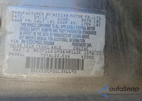 2016 Nissan Versa Note S from USA, damaged, VIN 3N1CE2CP0GL356693